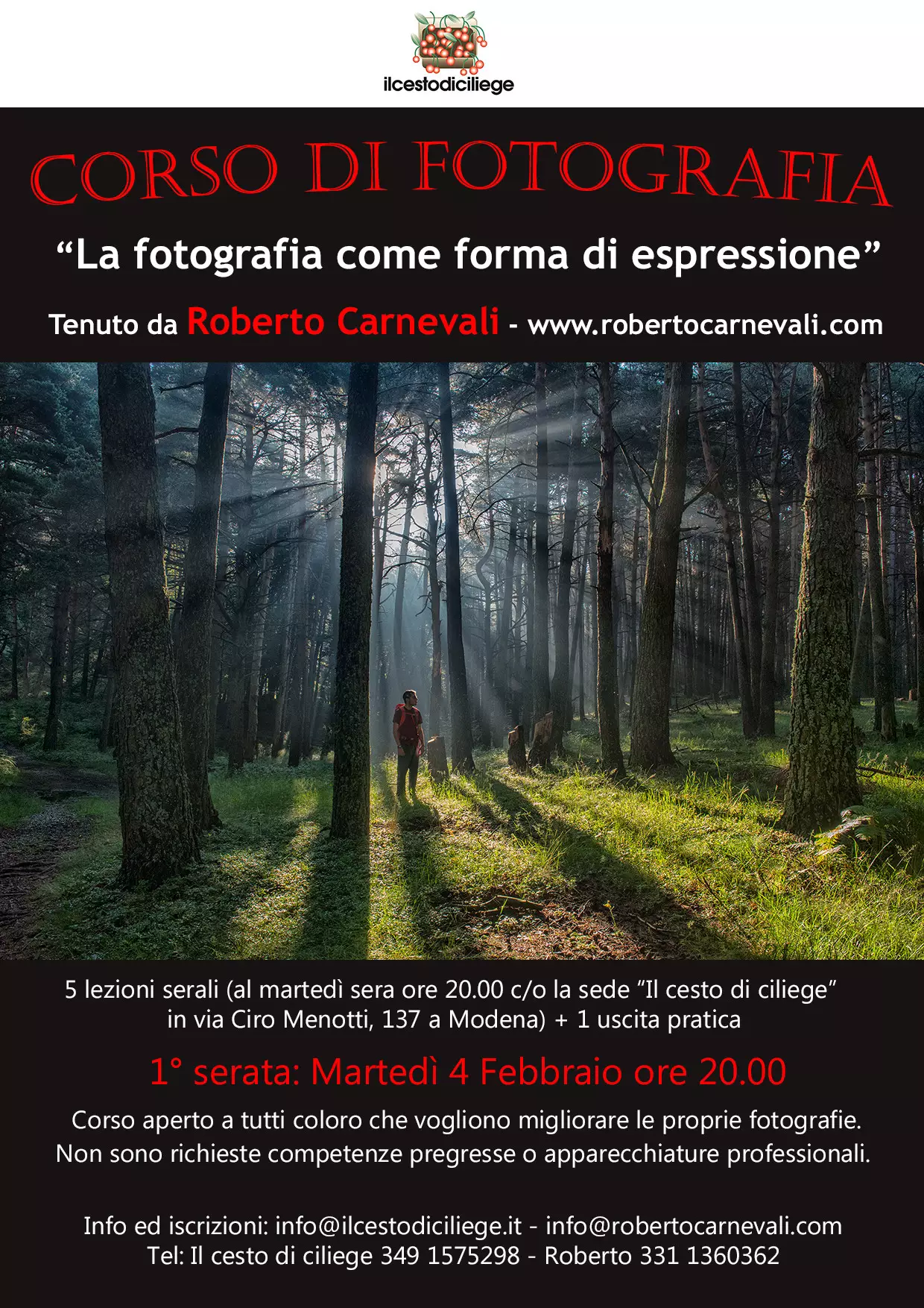 Corso di Fotografia per il cesto di ciliege
