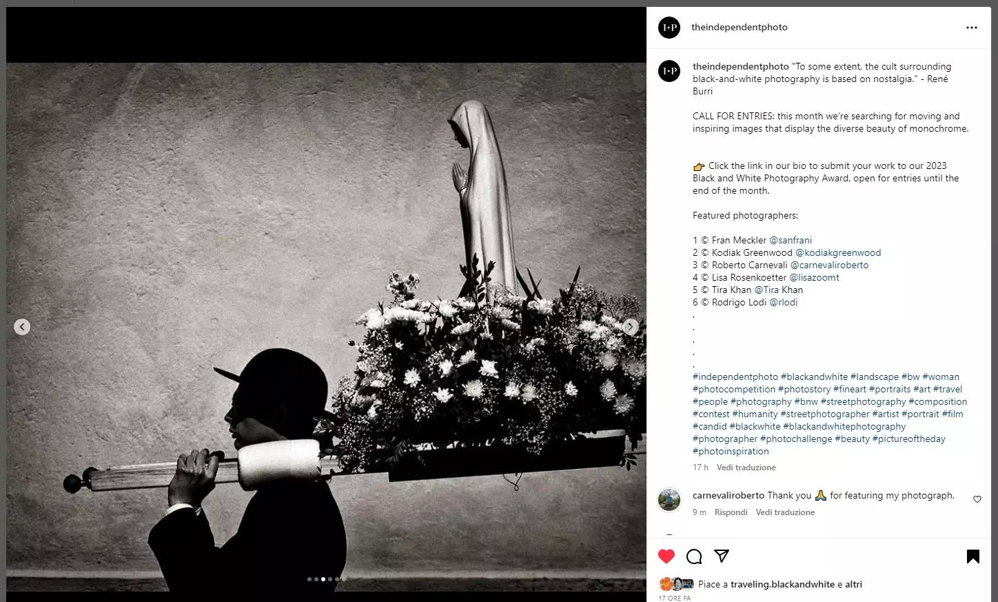 Black and White Photography Award - The Independent  - Featured Photographers - Roberto Carnevali