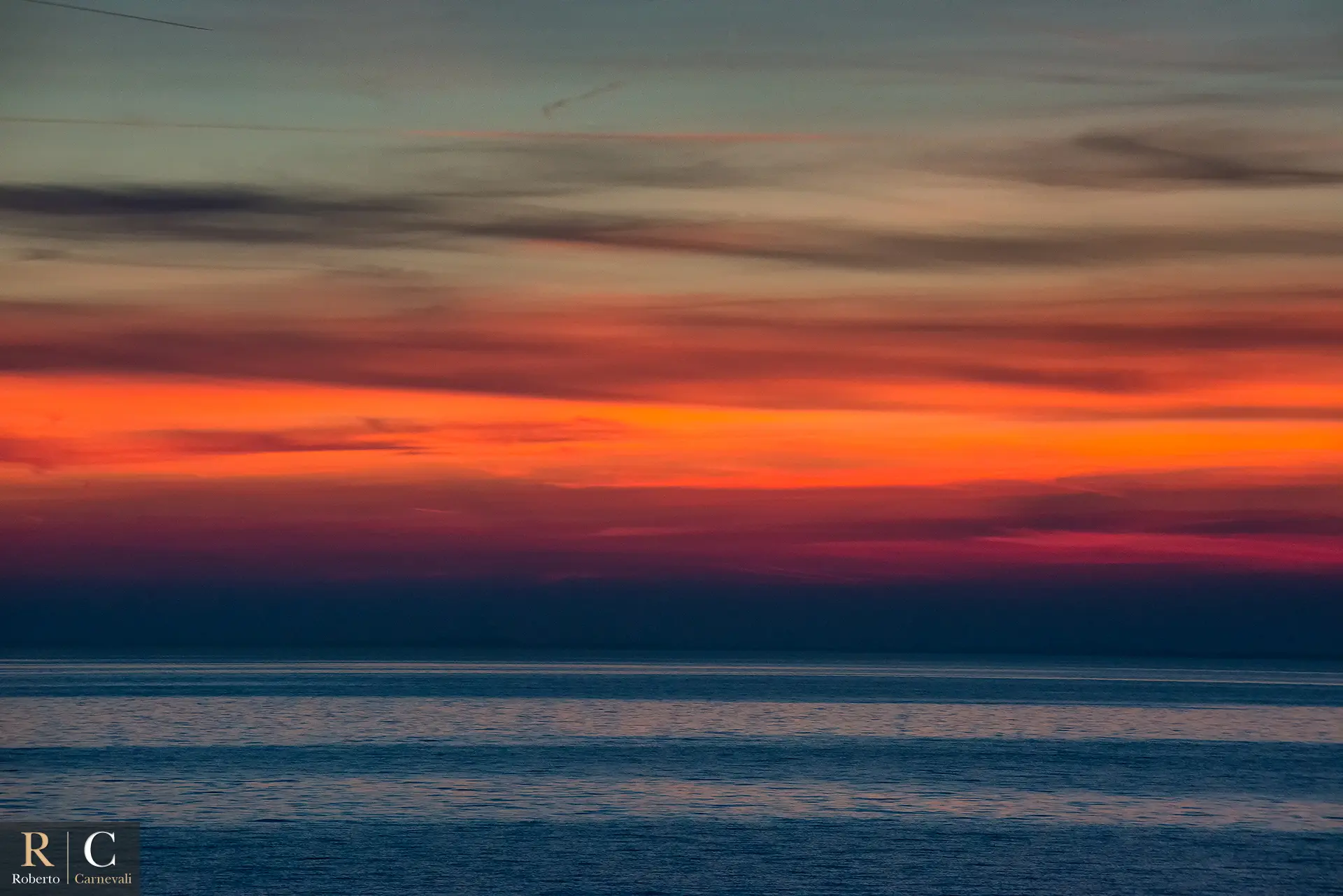 Il crepuscolo di un giorno sul golfo di Trieste