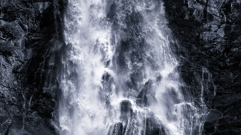 Cascate del Rutor in bianco e nero
