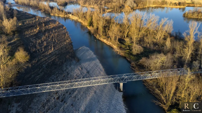 Casse di espansione del fiume Panaro dal drone
