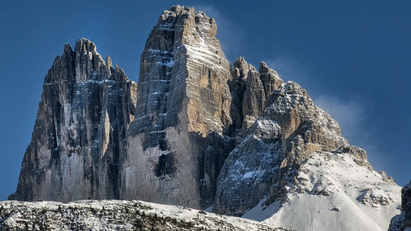 Le Tre Cime di Lavaredo in inverno
