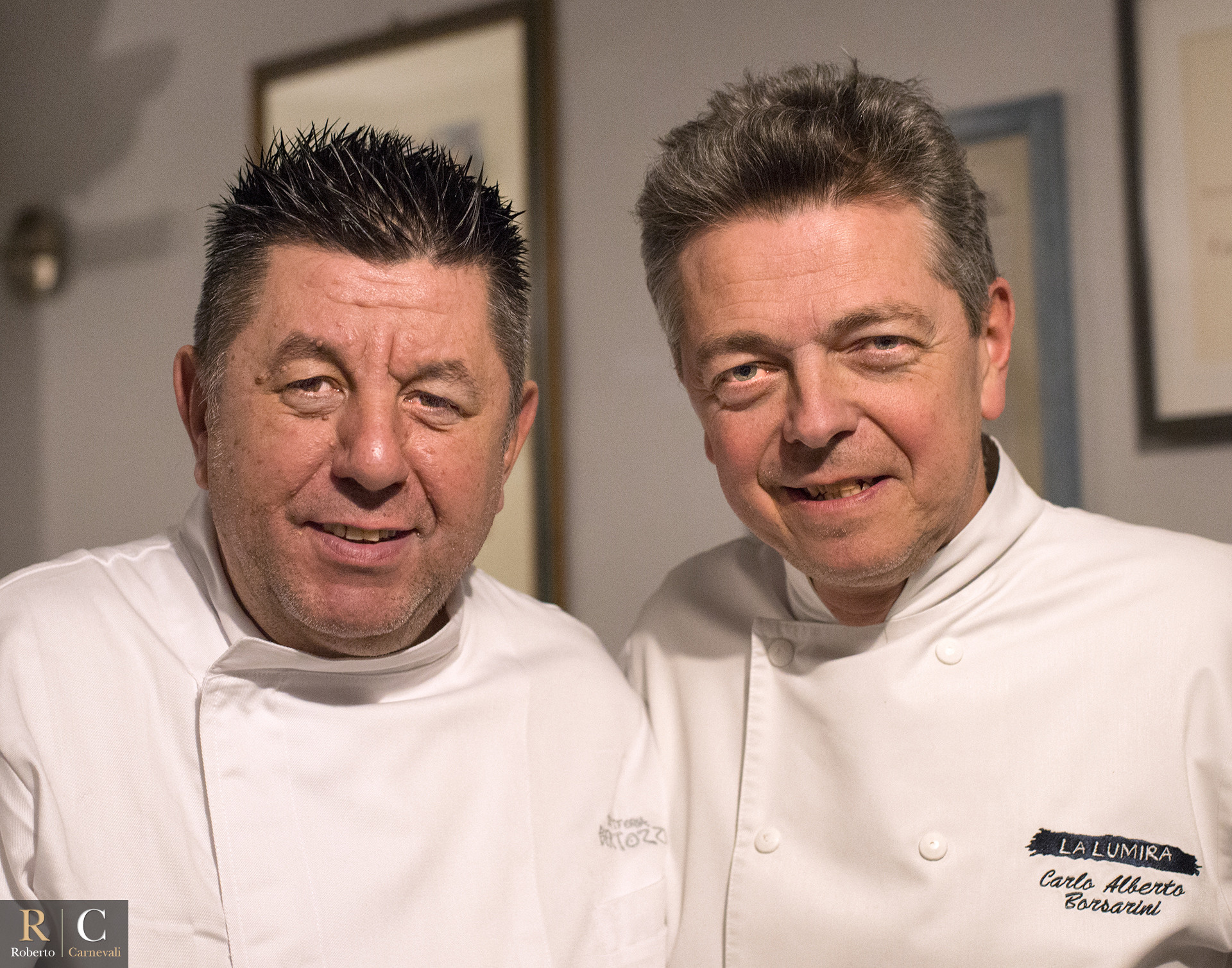 Carlo Alberto Borsarini del ristorante Lumira e Fabio Berti della Trattoria Bertozzi