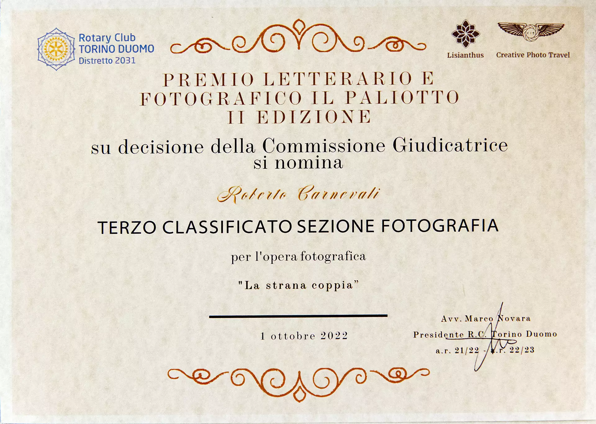 RobertoCarnevali_IlPaliotto_TerzoClassificato_Attestato RobertoCarnevali_IlPaliotto_TerzoClassificato_Attestato