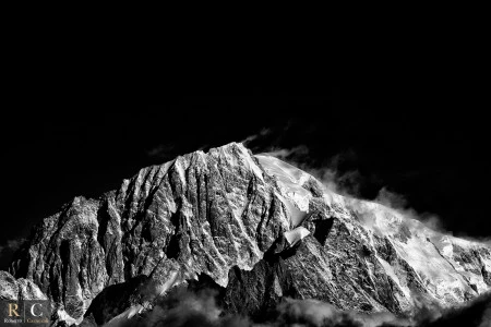 Vetta del Monte Bianco sferzata dal vento